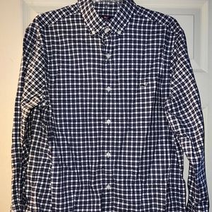 Vineyard Vines Classic Fit Tucker Shirt-Size Medium-Navy/White Plaid